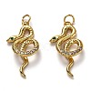 Brass Micro Pave Clear Cubic Zirconia Pendants KK-B028-08G-1