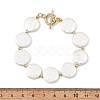 Shell Pearl & Brass Beaded Bracelets for Women BJEW-JB13780-01-4