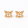 Brass Stud Earrings Findings KK-T062-116G-NF-1