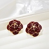 Brass Flower Stud Earrings EJEW-A121-20G-1