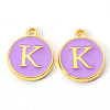 Golden Plated Alloy Enamel Charms ENAM-S118-10K-1