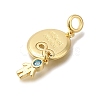Brass Cubic Zirconia European Dangle Charms KK-R002-23G-01-2
