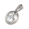 304 Stainless Steel Rhinestone Pendants STAS-A140-05A-P-2