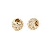 Rack Plating Brass Micro Pave Clear Cubic Zirconia Beads KK-Z060-21G-2