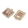 Natural Sunstone Faceted Square Charms G-I375-06G-06-2