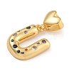 Brass Micro Pave Colorful Cubic Zirconia Pendants KK-P281-01G-U-2