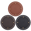 3Pcs 3 Colors Flat Round PU Leather Knitting Crochet Bags Nail Bottom Shaper Pad DIY-CL0002-14-6