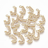 Brass Cubic Zirconia Charms X-KK-S348-330J-1
