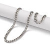 304 Stainless Steel Cuban Link Chain Necklaces for Men NJEW-B117-01D-P-2