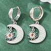 Brass Micro Pave Cubic Zirconia Hoop Dangle Earrings KK-CBA8324-05A-P-1