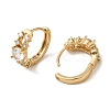 Brass Micro Pave Cubic Zirconia Hoop Earring EJEW-L271-22KCG-03-2