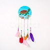 DIY Diamond Painting Hanging Woven Net/Web with Feather Pendant Kits DIY-I084-06-1