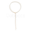 Alloy & White Imitation Pearl Round Beaded Link Chain Y Necklaces for Women FS-WG05D33-01-3