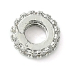 Rack Plating Brass Clear Cubic Zirconia European Beads KK-G501-06A-P-2