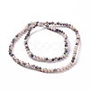 Electroplate Opaque Solid Color Glass Beads Strands EGLA-A034-P4mm-I04-4