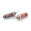 Natural Red Agate Pointed Pendants G-M378-01P-A22-3