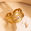 201 Stainless Steel Oval Link Chain Cuff Rings FS-WG16057-03-1