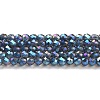 Electroplate Transparent Glass Beads Strands GLAA-H021-01A-FR05-2