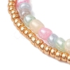 Glass Seed Double Layer Multi-strand Bracelets BJEW-MZ00055-03-4