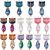 16Pcs 8 Colors Cat Shape Glass Pendants PALLOY-BM00024-1