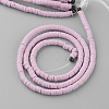 Flat Round Handmade Polymer Clay Bead Spacers CLAY-R067-4.0mm-26-2