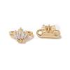 Brass Pave Clear Cubic Zirconia Slide Charms KK-G465-04G-1