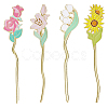 4Pcs 4 Styles Alloy Enamel Bookmarks AJEW-SC0002-91-1