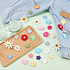 104Pcs 26 Style Peach Blossom & Two Tone Plum Blossom Handmade Crochet Cotton Appliques AJEW-FG0002-46-4