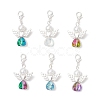Glass Angel Pendant Decorations HJEW-JM03561-2