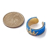 304 Stainless Steel Open Cuff Ring with Glass Seed Beaded RJEW-MZ00014-02-2