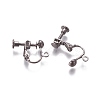 Rack Plated Brass Screw Clip-on Earring Findings KK-P169-04B-2
