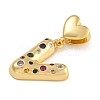 Brass Micro Pave Colorful Cubic Zirconia Pendants KK-P281-01G-V-2