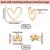 20Pcs Brass Heart Stud Earring Findings KK-BBC0009-62-2