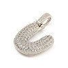 Brass Micro Pave Clear Cubic Zirconia Pendants KK-B099-01P-U-2