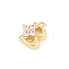Brass Micro Pave Clear Cubic Zirconia Charms KK-Z151-18G-B-2
