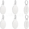 6Pcs 925 Sterling Silver Oval Charms STER-PH0002-48-1