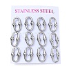 6 Pairs 304 Stainless Steel Stud Earrings EJEW-C180-01P-4