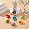 3D Resin Heart Finger Ring RJEW-JR00538-04-2