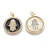 Real 18K Gold Plated Brass Micro Pave Clear Cubic Zirconia Pendants ZIRC-M114-50G-07-2
