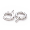 Anti-Tarnish Rhodium Plated 925 Sterling Silver Screw Eye Peg Bails STER-D035-42P-4