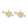 Valentine's Day Brass Micro Pave Clear Cubic Zirconia Pendants KK-Q072-10G-1