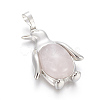Natural Rose Quartz Pendants G-L512-A27-2