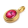 Golden Plated 304 Stainless Steel Rhinestone Pendants STAS-Q253-01G-02-2