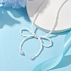 Bowknot 304 Stainless Steel Necklaces NJEW-JN04670-01-4