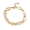 304 Stainless Steel Oval Link Chain Bracelets for Women Men BJEW-L720-03G-4