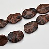 Wave Oval Natural Mahogany Obsidian Beads Strands G-N0153-04-1