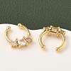 Brass Pave Clear Cubic Zirconia Circular/Horseshoe Barbell Nose Rings EJEW-D337-18A-G-3
