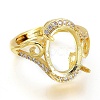 Adjustable Brass Micro Pave Clear Cubic Zirconia Solitaire Ring Settings LS-ZIRC-I049-10G-1