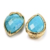 Natural Turquoise Faceted Pendants G-M431-06G-01-1-2