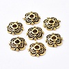 4-Petal Tibetan Style Alloy Flower Bead Caps X-TIBE-S222-AG-NR-1